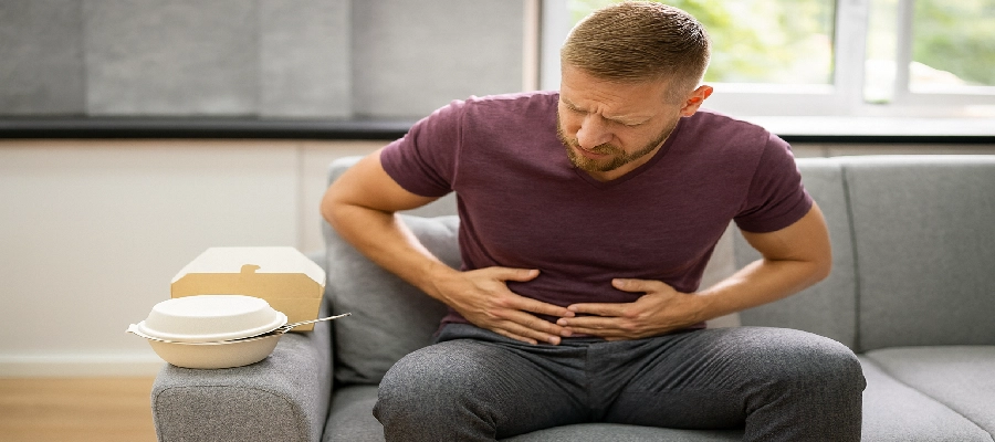 Homem sentindo o est